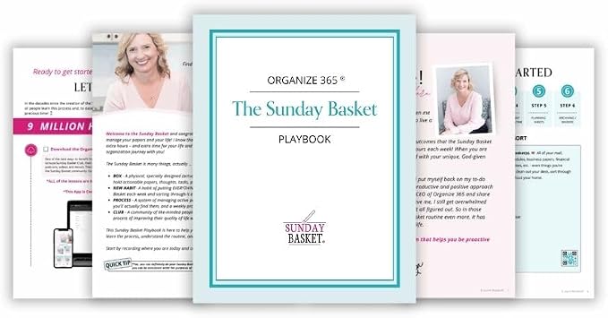 Organize 365 Paper Organizer Solution | Home Office Organization & Document Holder | File Box for Paper Storage | The Classic Sunday Basket® System (Caramel Macchiato)