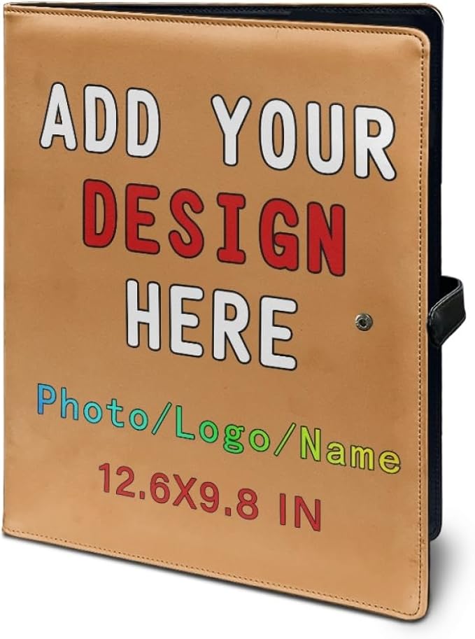 Personalized Padfolio with Logo Photo Name, Custom Business Portfolio Folder for A4 Clipboard Documents/Card Holder, Peru