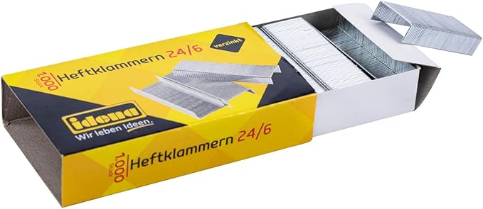 Idena 12091 Staples Size 24/6 Pack of 2 Galvanised