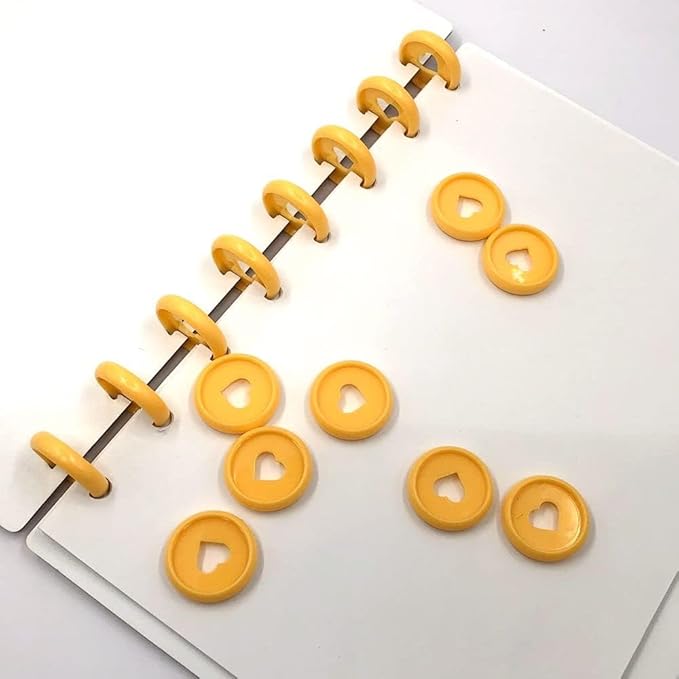 100pcs Planner Expander Discs 1.26Inch Book Binding Disc For Discbound Notebook Accessories Heart Binder Rings(Orange,1.26 inch/32 mm)
