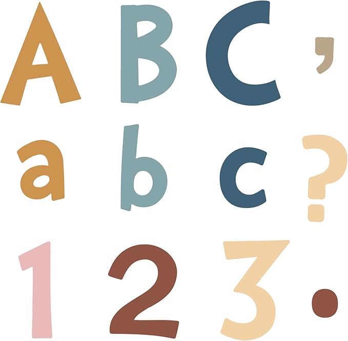 Tenare 268 Pcs Large Bulletin Board Letters 5 Inch Alphabet Combo Set, Chalkboard Poster Letters Cutouts for Board Display Craft Home Wall Decor(Advance Color)