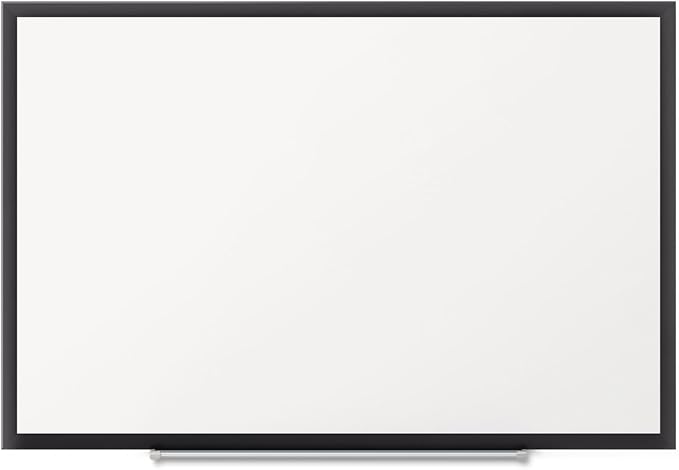Quartet Dry Erase White Board 96"W x 48"H Magnetic Whiteboard, Nano-Clean, Black Aluminum Frame (SM538B)