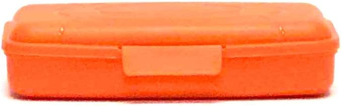 Mintra Home Utility Boxes - 450ml ORANGE 3pk - (7.7inW x4.0inD x1.61inH) - great utility box, storage box for pencils, crayons, pens, crafts and other small items