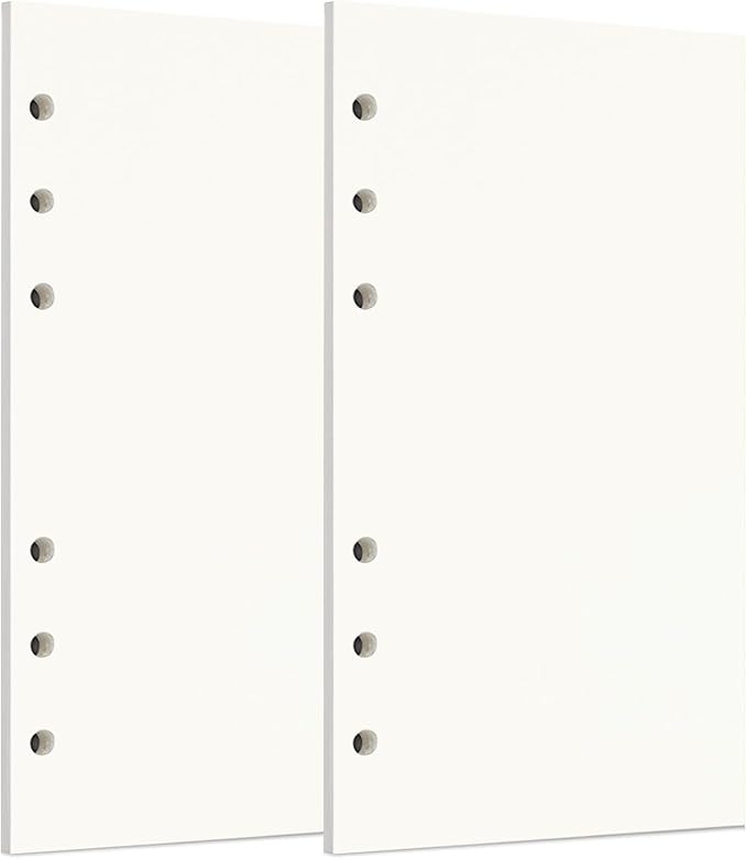 Zelten Refills/Loose Leaves for A6 Cover Ring Binder/Personal Organizer/Planner(A6 6 Holes, Blank 2 Pack)