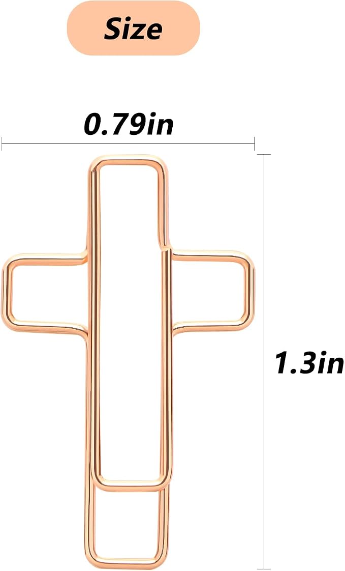 MIDELONG Cross Paper Clips - Gold & Rose Gold, Bible & Journaling Clips, 20 Pcs