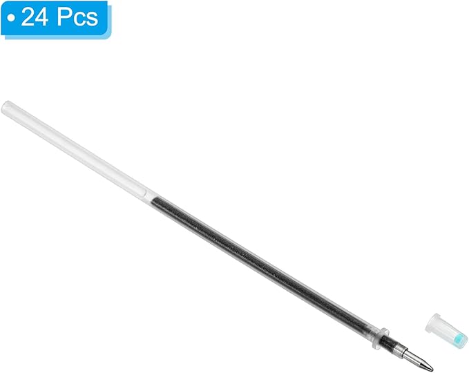 PATIKIL 1mm Gel Pens Refills, 24 Pack Sparkle Metallic Ink Bold Point for Adults Coloring Books Scrapbooking Art Drawing Journaling, Black