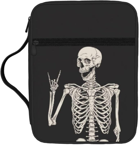 Halloween Skeleton Funny Skull Bible Cover Case Carrying Book Protector Case Bible Study Supplies Accessories Holder Case Christian Gift for Women Men