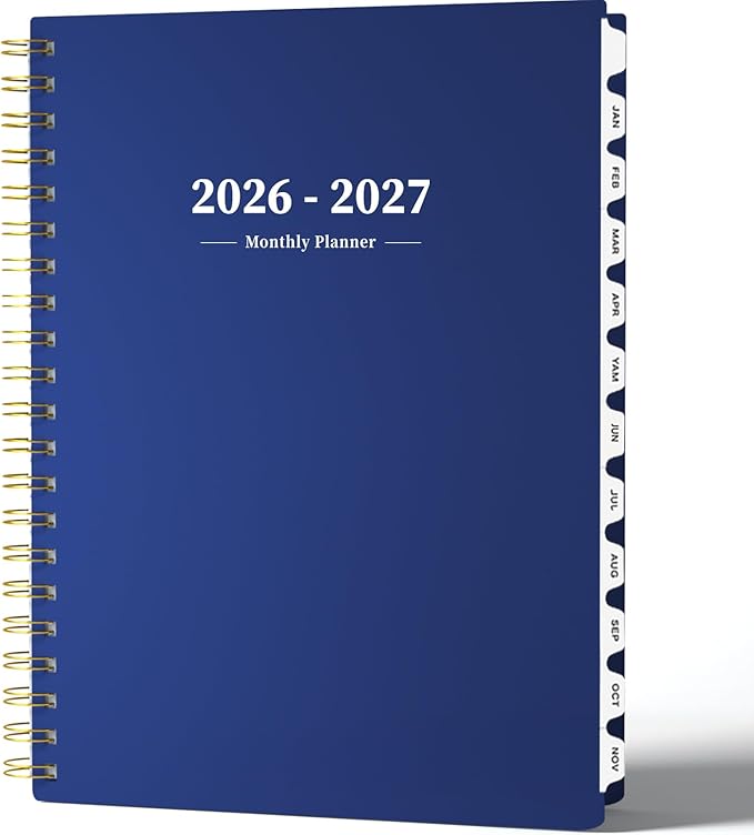 Ymumuda 2026 Planner-2 Year Monthly Planner 2026-2027, JAN.2026 - DEC.2027, 8.5" x 11", 26-27 Monthly Calendar,Large Planner with Spiral Bound, 24 Months Perfect for School Office Schedule