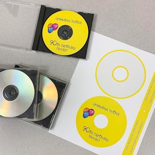 CD/DVD Label Full Face | Qty 600 Disc, 1200 Spine | 300 Sheets Total | Permanent White Matte | Inkjet & Laser Compatible | Memorex Large Core | Easy to Peel | Made in USA | Blank Label