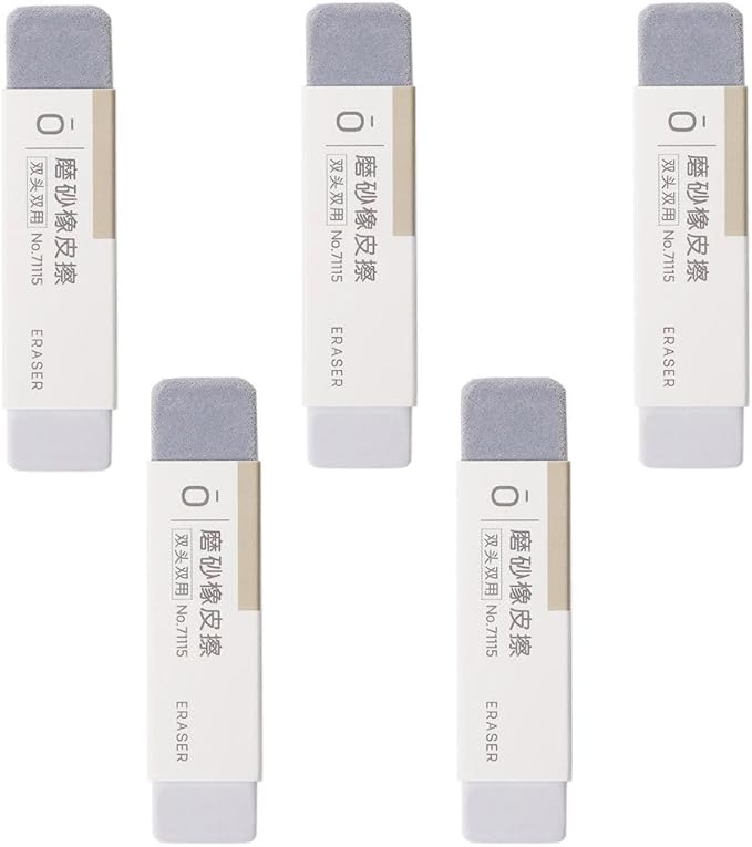 Frosted Eraser 5PCS Sand Matte Eraser Gel Pen Fountain Pen Ink Pen Eraser Stationery Correction Tools Office Supplies, 2.6 * 0.55 inch