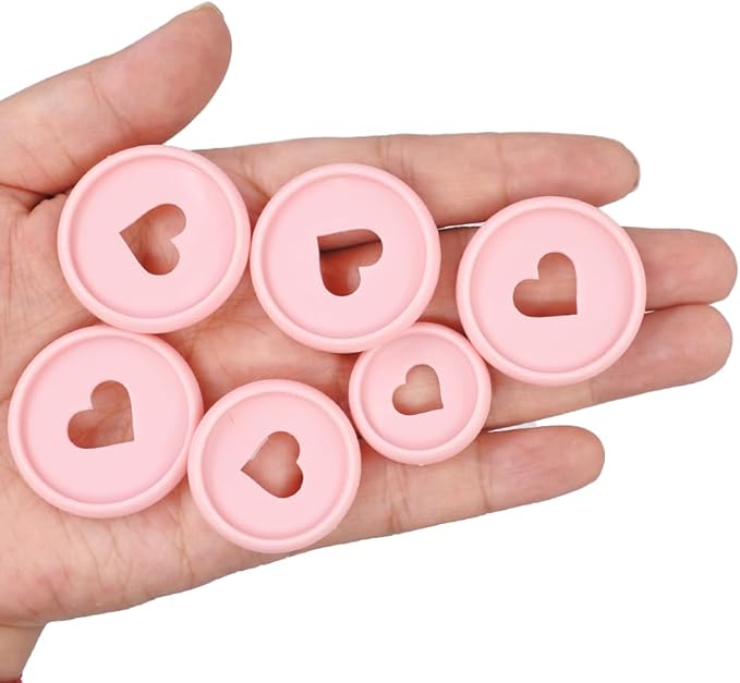 100pcs Planner Expander Discs 0.94Inch Book Binding Disc For Discbound Notebook Accessories Heart Binder Rings(Pink,0.94 inch/24 mm)