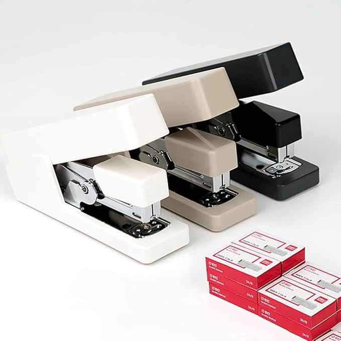 Creative Stapler Office Stapler 20 Sheet Capacity 24/6 Staplers for Desk for Office, Home and School Multifunctional Labor-Saving Stapler Stapler for Gifts Stapler (Color : Grey, Size : 100