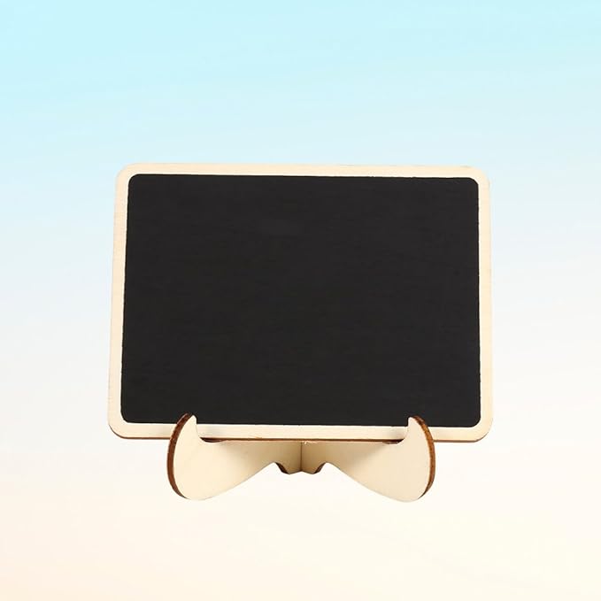 10Pcs Mini Chalkboard Signs for Food, 2.3 x 1.9in Rectangle Small Chalkboard Sign with Stand, Wooden Food Signs for Buffets, Weddings, Gatherings and Birthday Party