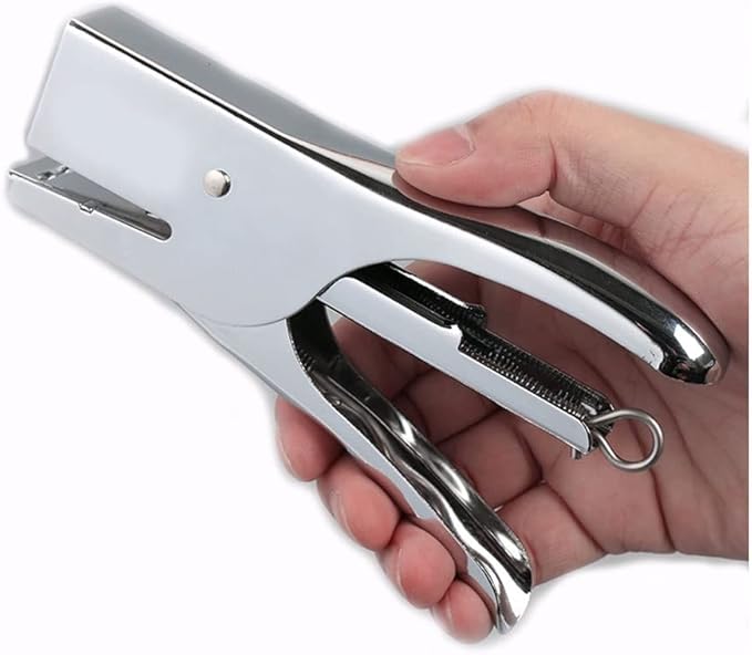 Desk Stapler Office Stapler Hand-held Stapler Metal Stapler Small Labor-Saving Stapler Office Desktop Accessories 40 Pages of Silver School Supplies (Color : Silver)