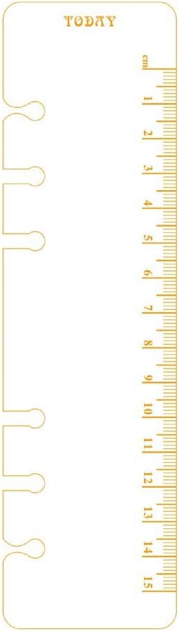 A6 A5 6 Holes Binder File Folder Organizer Slide-in Plastic Bookmark Dividers Ruler (Metric System Gold1, A6)