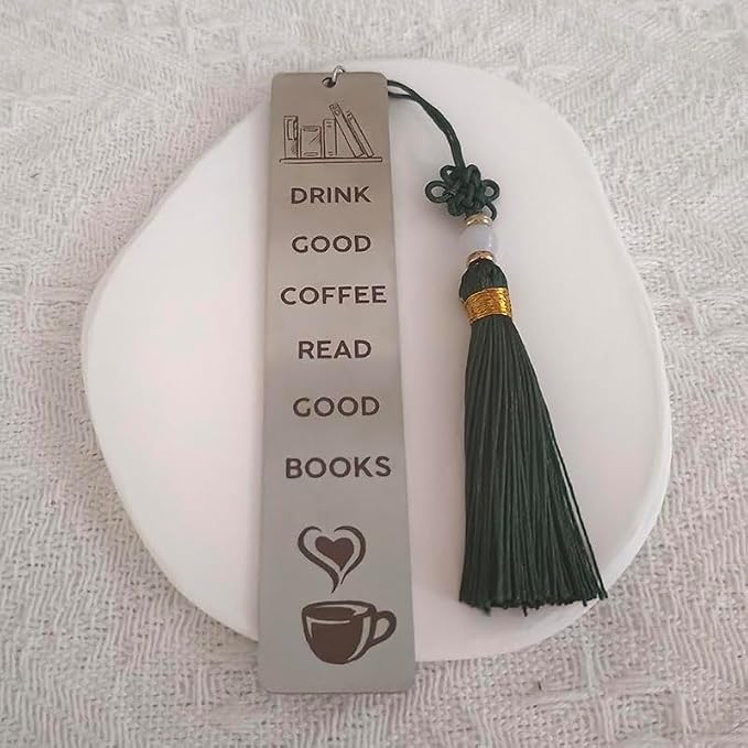 Book Coffee Lover Gifts Bookmark for Women Men Drink Good Coffee Read Good Books Book Marks for Reading Book Lovers Christmas Birthday Gifts for Bookworms Booklovers Gift