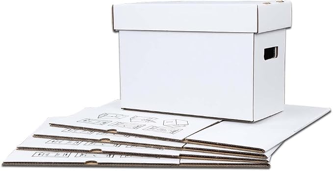 ANDPLAY 5 Pcs Comic Book Storage Boxes w/Lids Short Holds 150-175 Comics Collapsible & Stackable Comic Short Box Moistureproof Comic Box