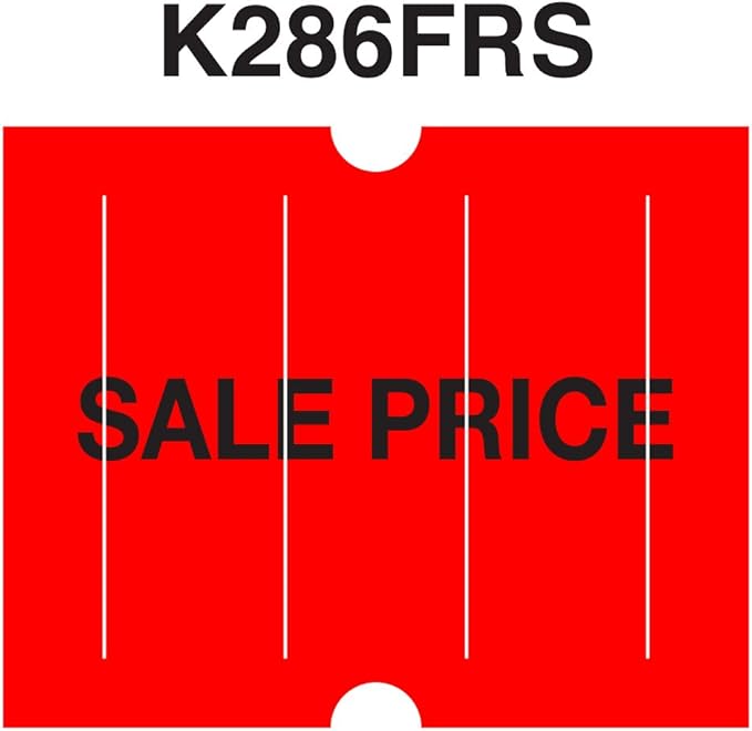 Fluorescent Red with Black "Sale Price" Labels to fit Towa®GL/ SpeedyMark4/ Halmark Model "L" Price Guns 16 Pack (Free Ink Roll Included)