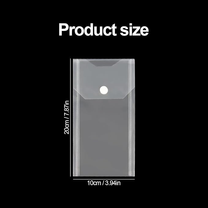 Plastic Envelopes 10 Pack Poly Envelopes Hook Loop Closure,Receipt Stickers Storage Holder Document Folders for Receipt Cash Organization（7.87x3.94 inch）