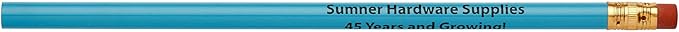 Pencil Guy Promotional Personalized Imprinted Light Blue Round Pencils 144 to a box. 19 color(s) to choose from!