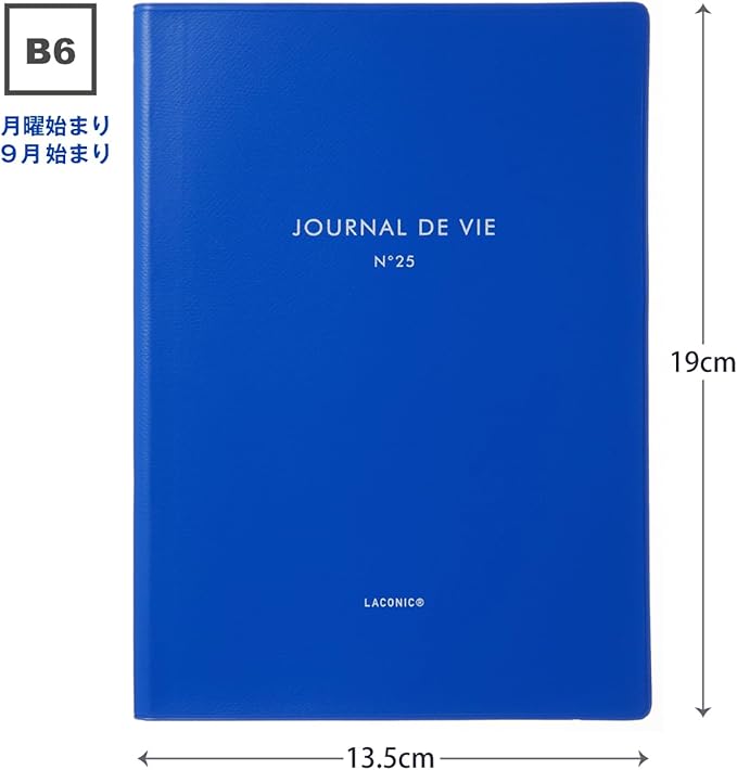Laconic LKS67-230BL Notebook, 2025 B6 Weekly Typo, Blue (Begins September 2024)