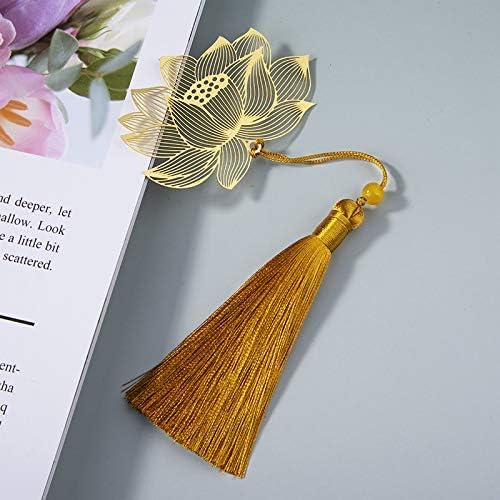 4 Pack Metal Bookmarks with Tassel, Golden Hollow Bookmark Gift for Book Lovers, Writers, Readers, Children, Teens, Men, Women, Adults