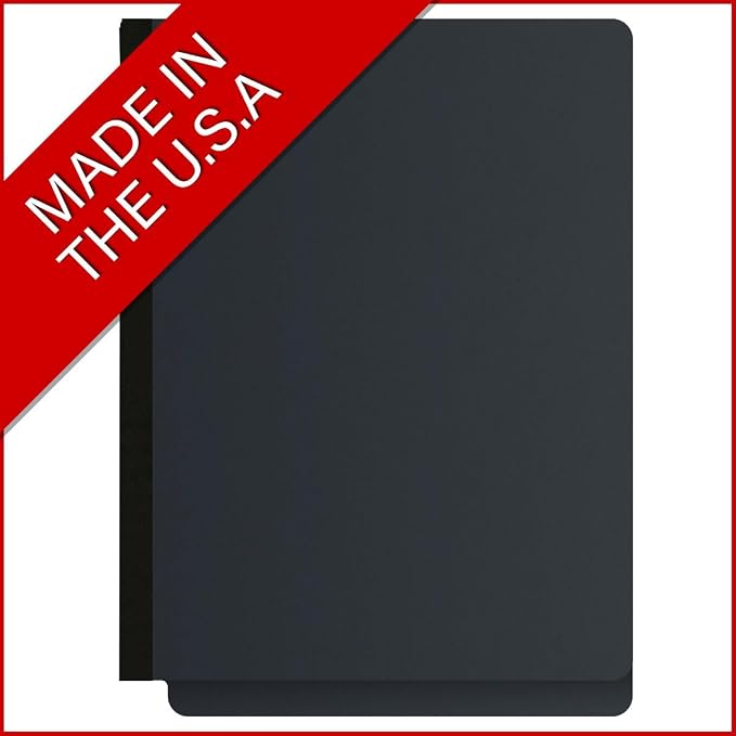 End Tab Pressboard Folders, Letter Size, 2" exp, Fasteners Pos #1 & #3, Black (Box of 25)