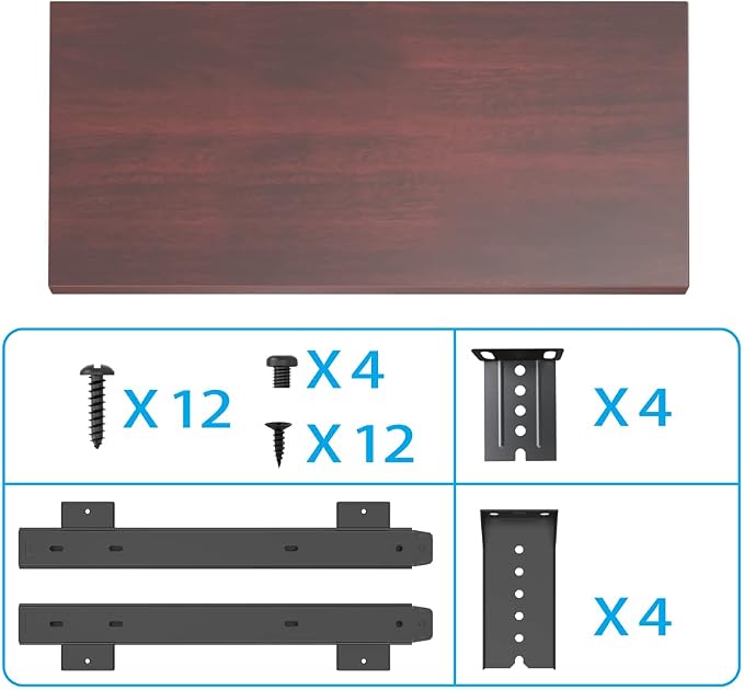 FRMSAET Furniture Accessories Office Product Suits Hardware 20/24/30 inches Keyboard Drawer Tray Wood Holder Under Desk Adjustable Height Platform. (24 inches, Mahogany)