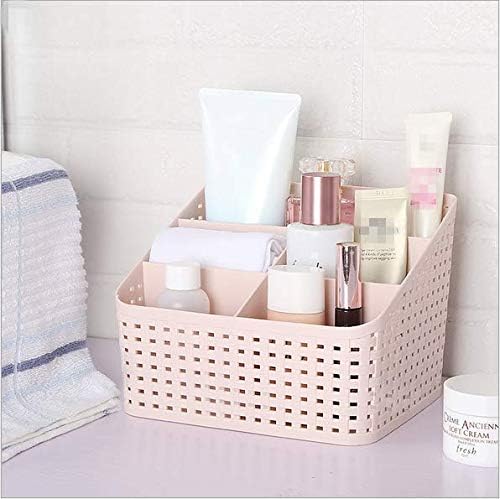 Plastic Desk Organizer, 5 Compartments Storage Organizer Utility Tote Caddy Holder Desktop Container Dividers for Home School Office Supplies (Grey)