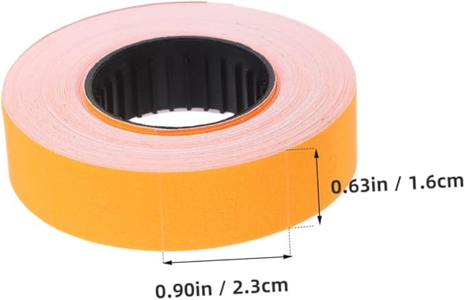 10rolls Price Labeller Paper Orange Price Sticker Labels for Retail Print Quality and Easy Application for Efficient Organization