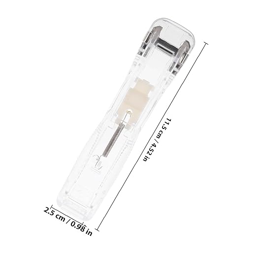LALAFINA Reusable Push Clip Stapler for Office Desk, Portable Manual Desktop Stapler with 1 Bulk Clip and 2 Plastic Refill Boxes, for Document Binding and School Supplies