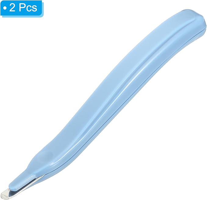 PATIKIL Staple Remover, 2 Pack Magnetic Staple Puller Desktop Removal Tool Cutting Tool for Office Home, Light Blue
