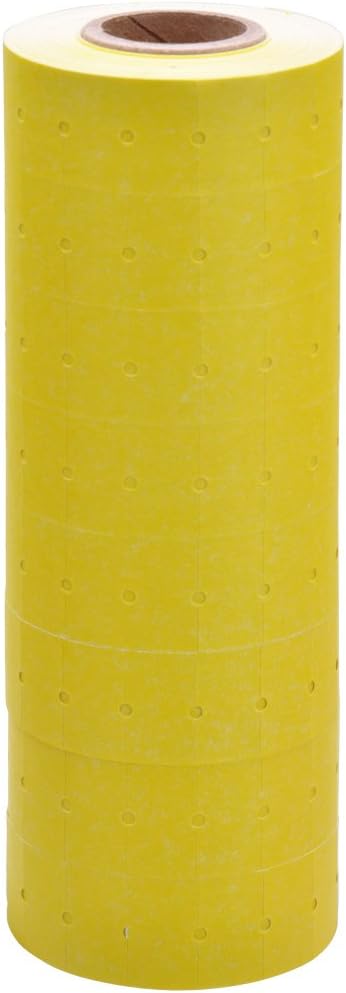 Yellow Labels with No Tamper Proof Slits to fit Towa® GS Series/Halmark/Century Price Guns 16 Pack (Free Ink roll Included)