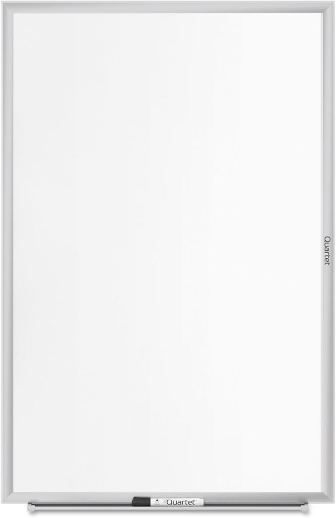Quartet Dry Erase White Board 60"W x 36"H Magnetic Whiteboard, Nano-Clean, Silver Aluminum Frame (SM535)