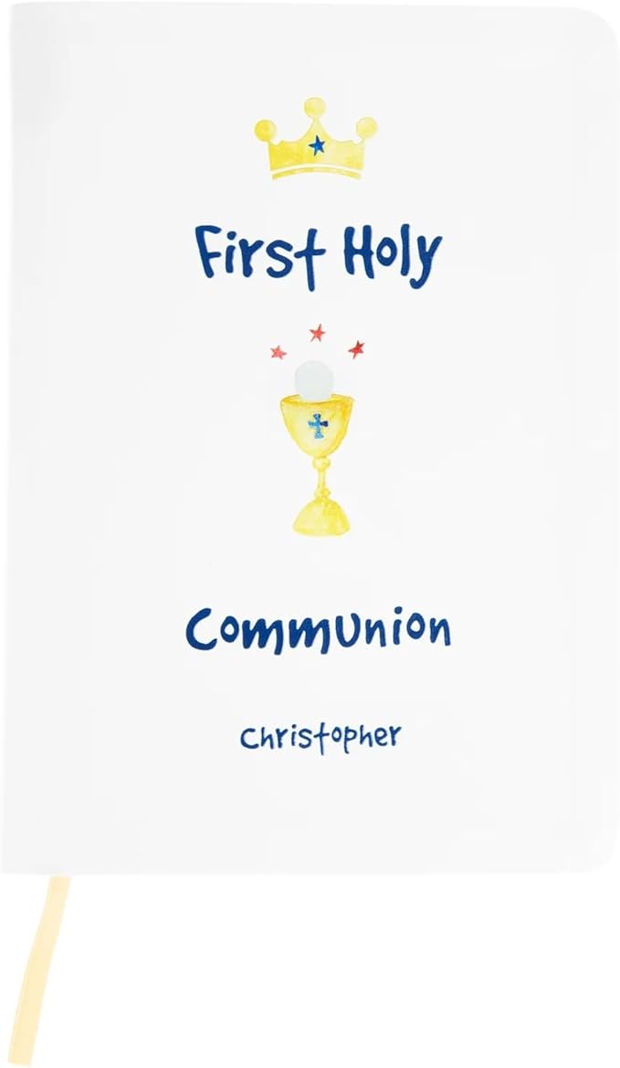 Personalized First Communion Bible with Name Engraved for Boys, White - NABRE Translation, Custom Holy Bible for Study & Communion, Religious Christian Catholic Keepsake Gift