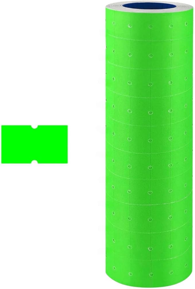 MX-5500 Price Labels, Adhesive Sticker Marker Label, 10 Rolls Sticky Paper Labels for Price and Date Guns,1 Line 5000 Labels, 1 Ink Roll Included, Blue