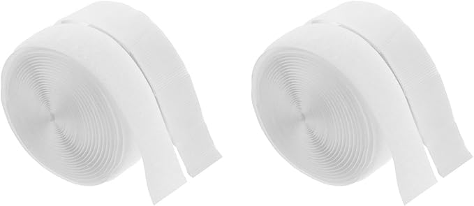 LUOZZY 2 Rolls Double Sided Adhesive Hook Loop Tape Strong Sticky Back Fastener Strips for Curtains Doors Home Office Use