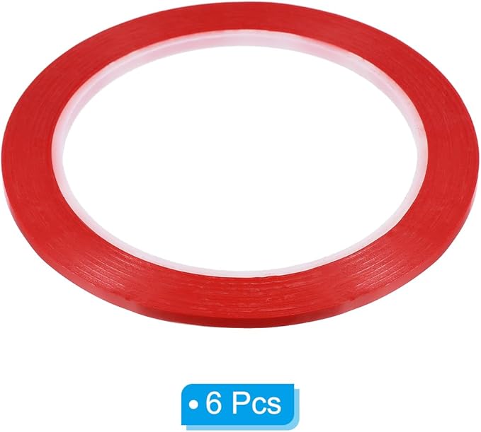 PATIKIL 1/8" Whiteboard Tape, 6 Pack Thin Dry Erase Tape for Graphic Chart Marking DIY Art, Red