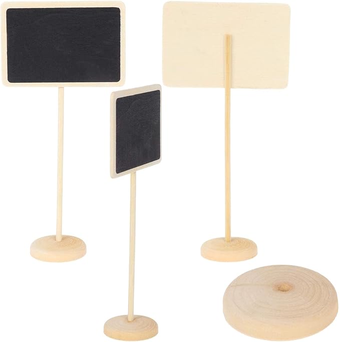 Chalkboard Labels Mini Chalkboards Signs, 12 Pack Small Chalkboards Blackboard with Easel Stand for Weddings, Birthday Parties, Message Board Signs and Event Decorations (6.3Inches Height)