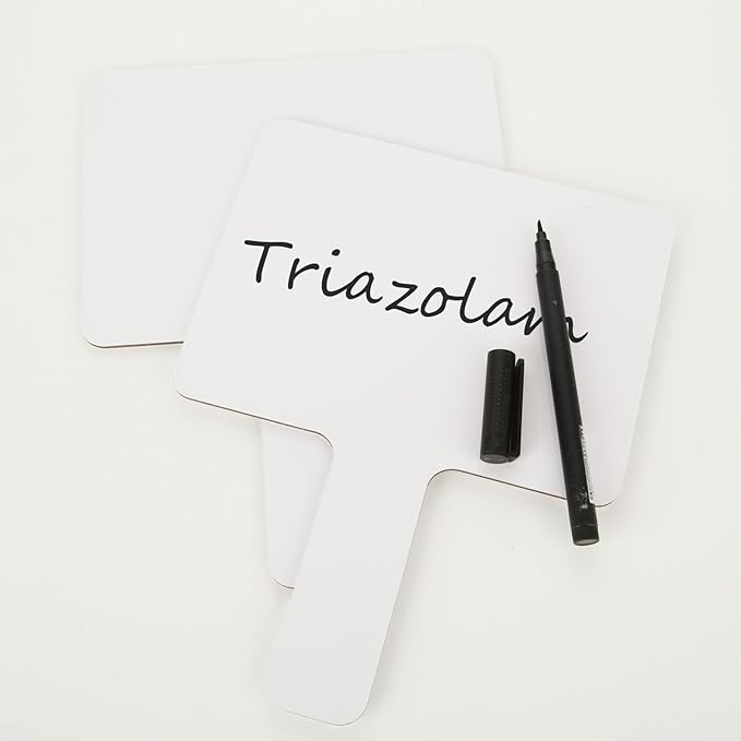 QTLCOHD 25 Pack 5 x 7 Inch Dry Erase Answer Paddle, Hand Held White Boards for Students, Mini Double Sided Auction Paddles for Classroom, Teaching, Office