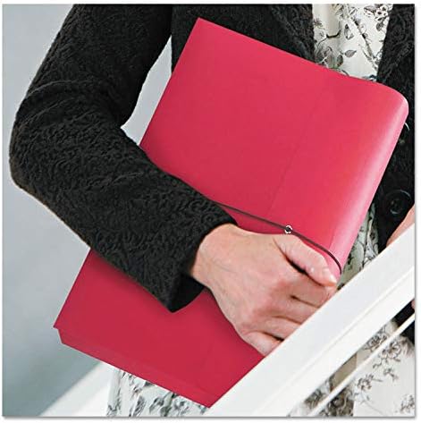 Smead Colored Expanding File Wallet with Flap and Cord Closure, 2" Expansion, Letter Size, Red, 10 per Box (77205)