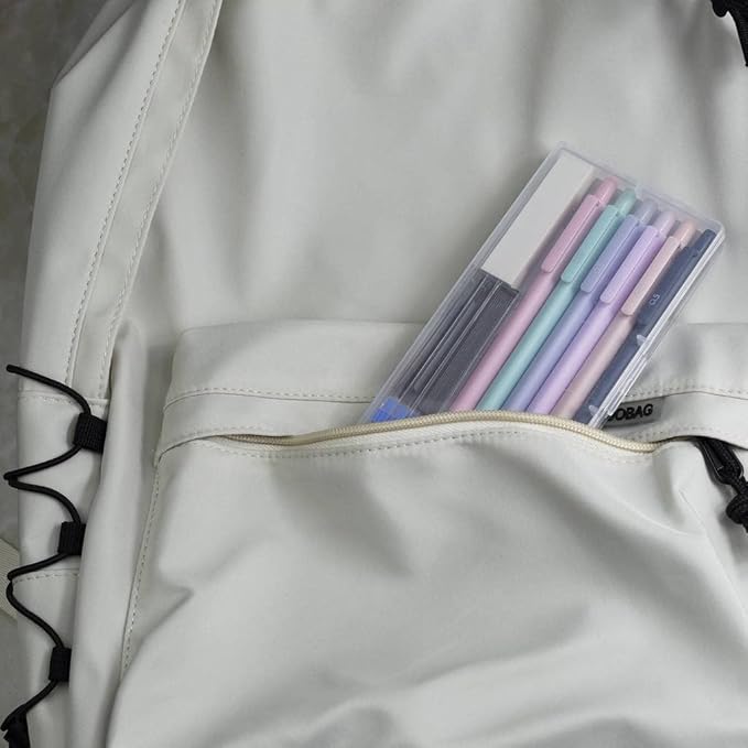 Mechanical Pencils Set 0.5mm & 0.7mm, 6 Pack with Lead Refills & Eraser, Triangular Grip, One-Piece Barrel, Pastel Colors for Writing Drafting & Sketching
