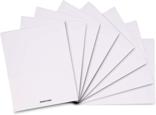 Mintra Office Poly Pocket Folders (White, 8pk)