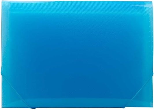 JAM PAPER Accordion Folders - 13 Pocket Plastic Expanding File - Legal Size - 10 x 15 - Blue - 2/Pack
