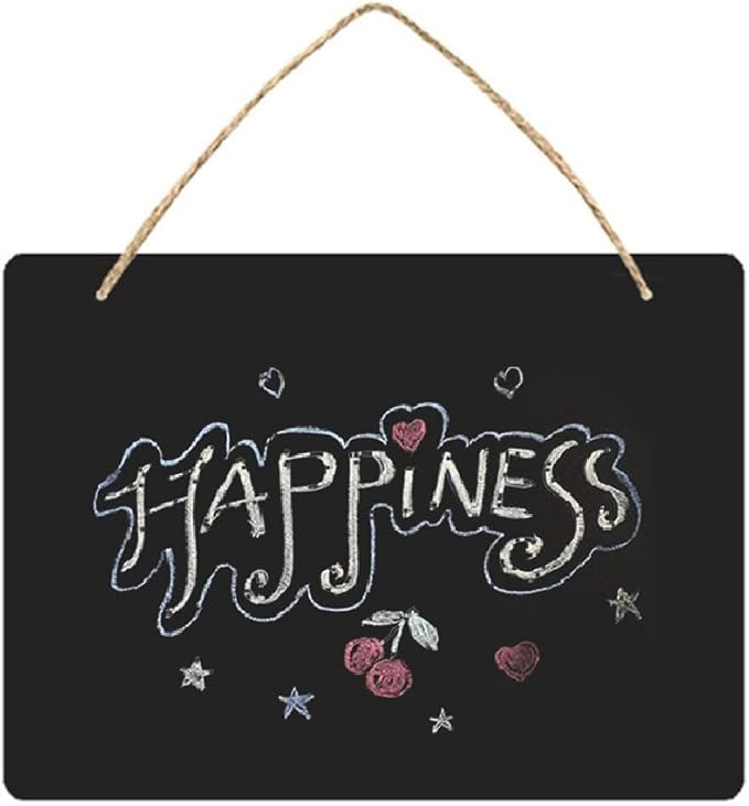 Wooden Double Sided Hanging Chalkboard Signs,Memo Message Sign, Vintage Erasable Message Board Sign with Hanging String for Wedding Kitchen Home Party Decoration (Black)