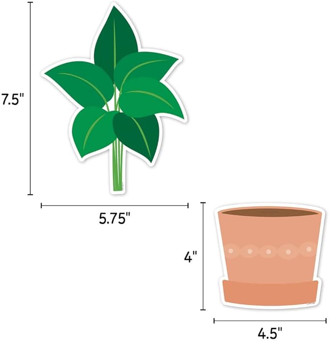 CTP Potted Plants 6" Cut-Outs Learning Décor Accents for Classroom (Creative Teaching Press 10597)