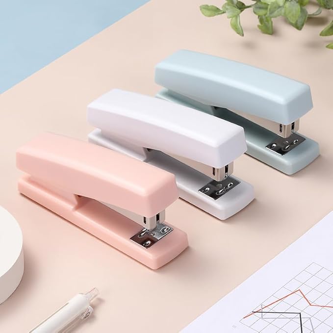 Knamoda Blue Office Stapler, 1000 Staples, 25 Sheet Capacity, Classic Style