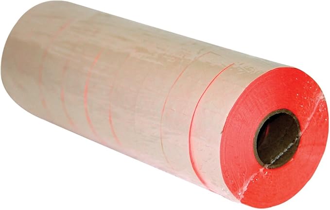66.22, 77.22, 88.22, Florescent Label Gun with Security Cut, 9 Rolls Totaling 9000 Labels (2216 Red)