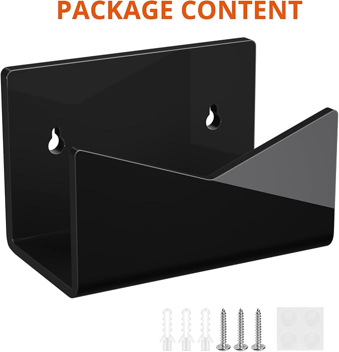 Richboom Acrylic Mail Holder, Envelope Holder for Desk Countertop Letter Holder for Home Office School (1 Section Black)