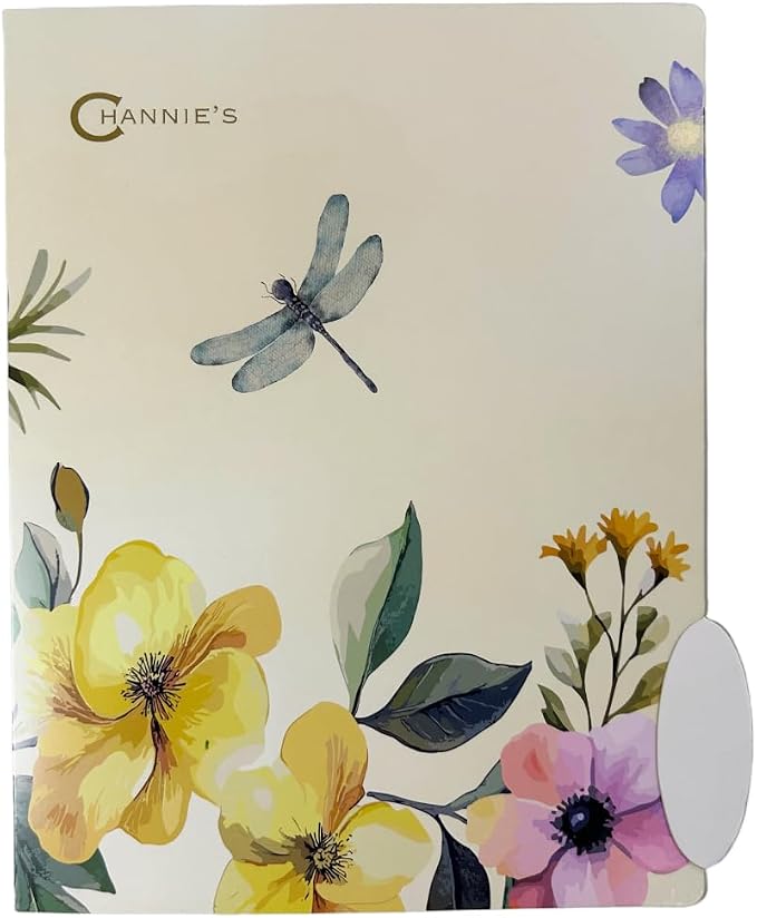 Channie’s Premium File Folders – 6-Pack Pastel Floral Design with Butterflies & Dragonflies – 8.75” x 10.25” Decorative Office Folders for Home, School & Workspace Organization